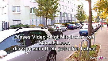 Super schlankes Mädchen aus Bochum auf der Straße abgeschleppt und vor Kamera gefickt